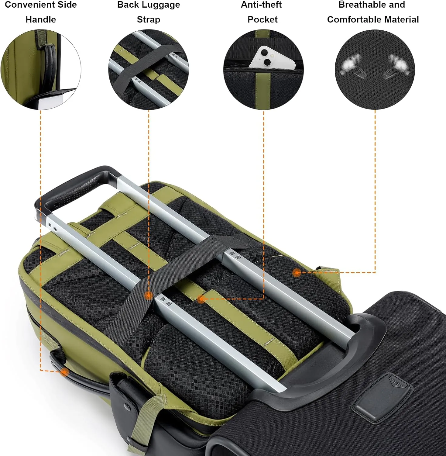 Cwatcun Professional Camera Backpack, Waterproof Camera Bag for Photographers, Camera Case with Tripod Holder & Laptop Compatible for Canon Nikon Sony Fuji DSLR SLR Mirrorless Camera, Green