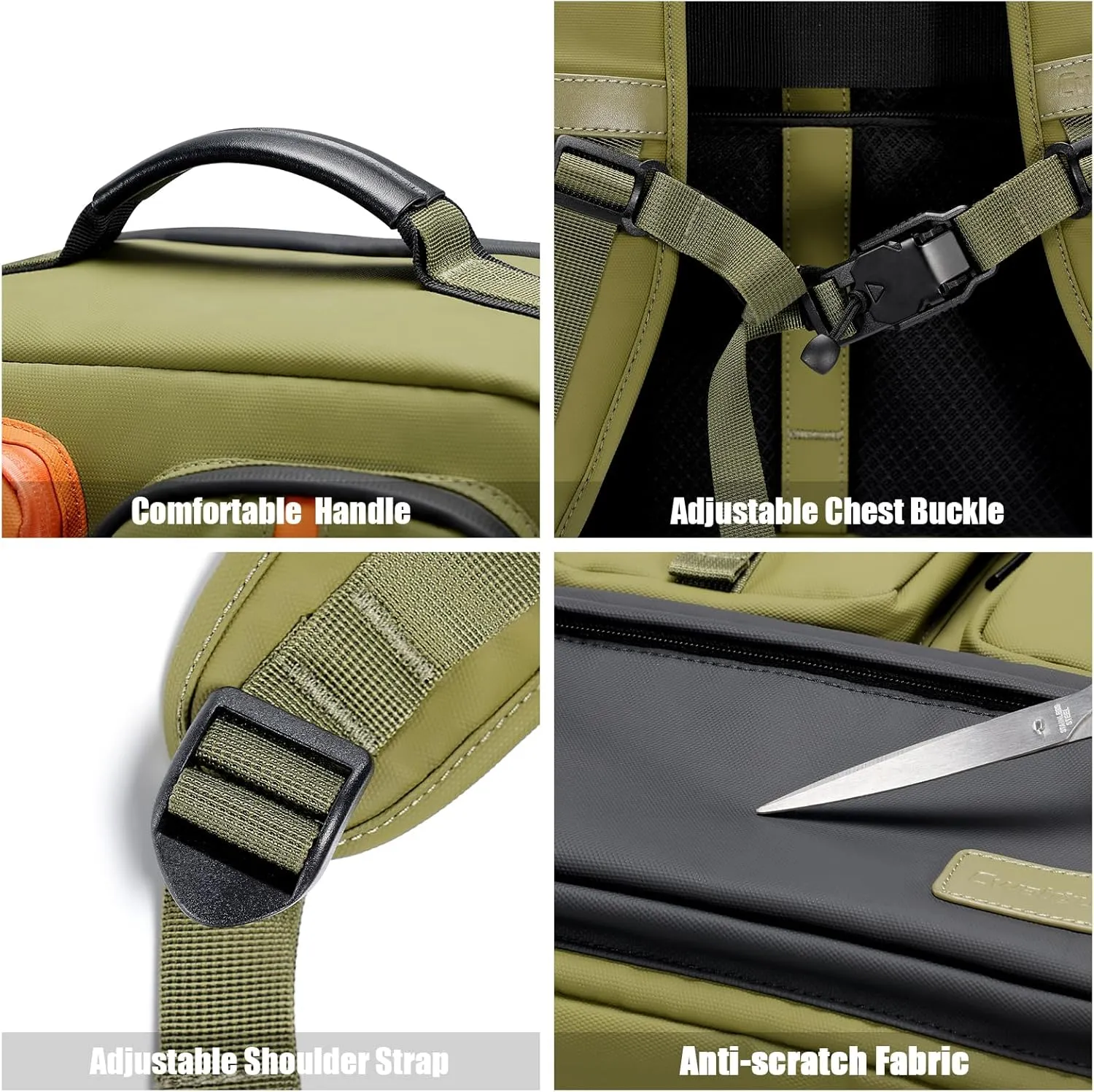 Cwatcun Professional Camera Backpack, Waterproof Camera Bag for Photographers, Camera Case with Tripod Holder & Laptop Compatible for Canon Nikon Sony Fuji DSLR SLR Mirrorless Camera, Green