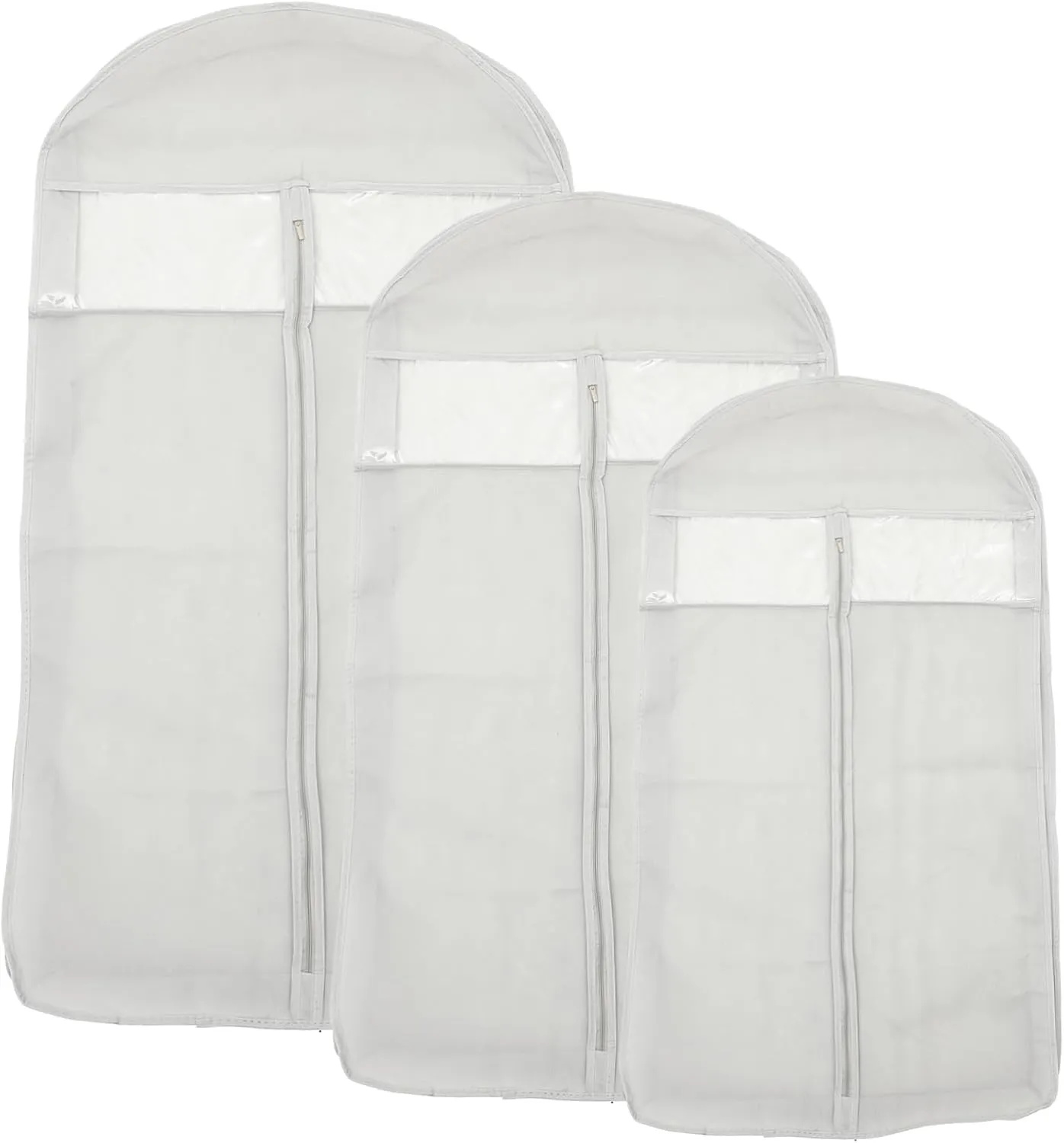 DECHOUS Dustproof Wardrobe Cover 3 Pack Home Clothing Bag Window Garment Bags for Storage Grey