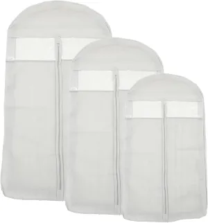 DECHOUS Dustproof Wardrobe Cover 3 Pack Home Clothing Bag Window Garment Bags for Storage Grey