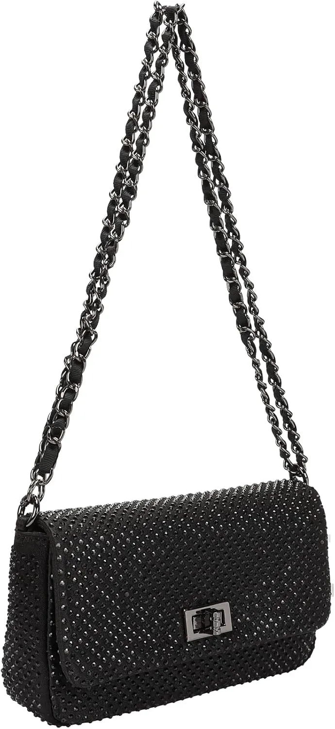 Dexmay Classic Flap Crystal Bag Small Evening Clutch Handbag Party Rhinestone Purse