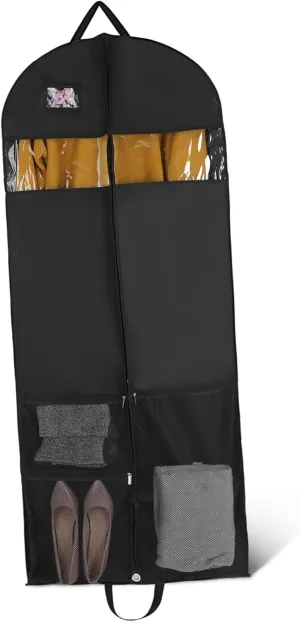 Dress Suit Bag Hanging Garment Bag Non-woven Fabric Window View Storage for Travel
