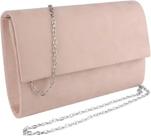 eBigValue Compact Evening Bag Clutch Purses For Women, Woven Leather Crossbody Purse For Women With Metal Chain, Magnetic Lock