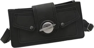 Elegant Shoulder Bag PU Leather Crossbody Purse Versatile Black Handbag Evening Bags Satchel for Women and Girls