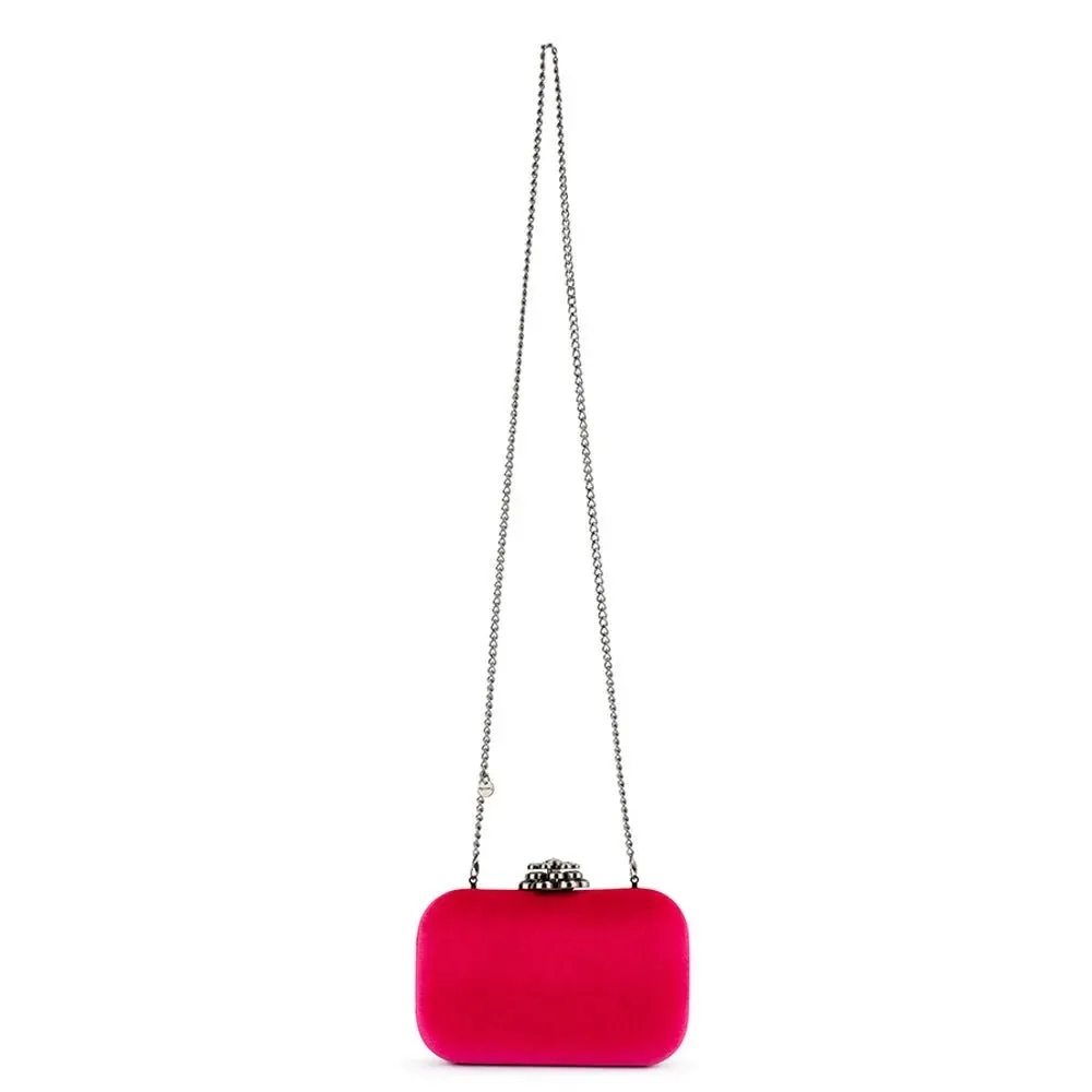 Emilia Velvet Clutch Bag | Fuchsia
