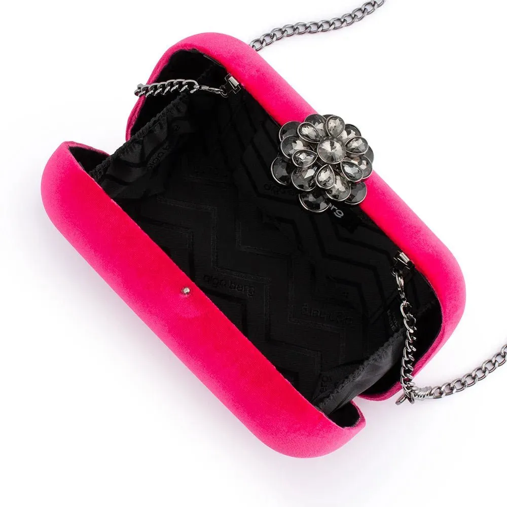 Emilia Velvet Clutch Bag | Fuchsia