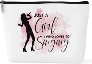 ENGVZ Singing Makeup Bag with Built-in Microphone Holder | Elegant Vocalist Cosmetic Case - Water Resistance, Perfect for Karaoke, Auditions and Music Events (Singer's Professional Makeup Kit)