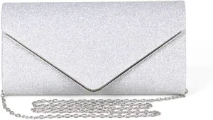Envelope Clutch Purses for Women, Shining Evening Shoulder Bags Glitter Crossbody Handbag for Wedding Party Prom