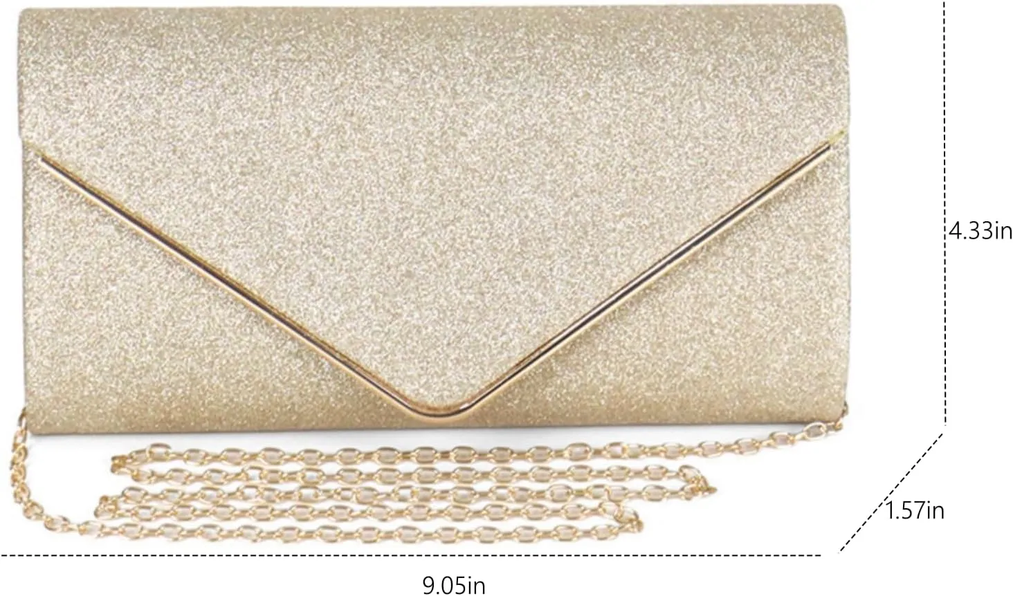 Envelope Clutch Purses for Women, Shining Evening Shoulder Bags Glitter Crossbody Handbag for Wedding Party Prom