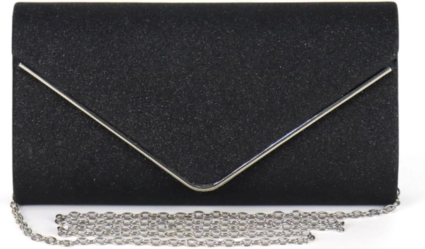 Envelope Clutch Purses for Women, Shining Evening Shoulder Bags Glitter Crossbody Handbag for Wedding Party Prom
