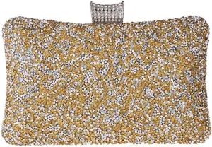 Europe and the United States popular women's bags classic box women's bags diamond encrusted clutch celebrity dinner bag(E)