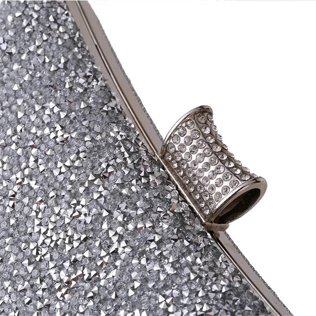 Europe and the United States popular women's bags classic box women's bags diamond encrusted clutch celebrity dinner bag(E)