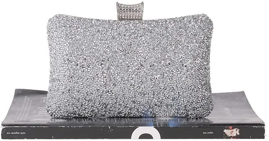 Europe and the United States popular women's bags classic box women's bags diamond encrusted clutch celebrity dinner bag(E)