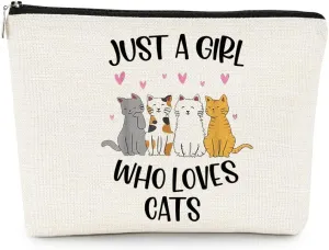 EXUQO Cat Lovers Gifts: Makeup Bag, Birthday Gift Pouch, Zipper Travel Cosmetic Bag