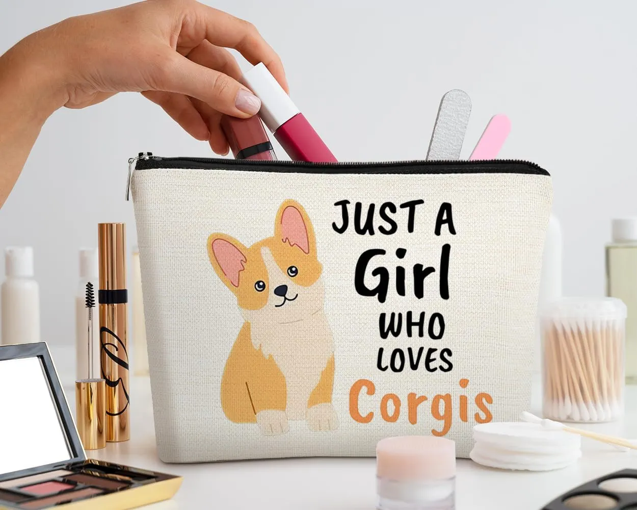 EXUQO Corgi Gifts: Makeup Bag, Cute Birthday Gifts for Corgi Mom & Lovers