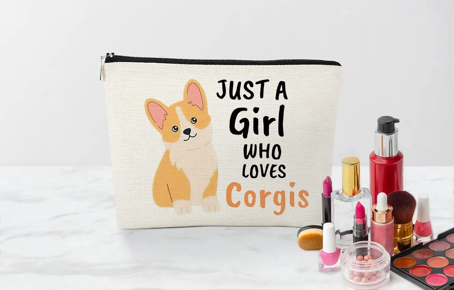 EXUQO Corgi Gifts: Makeup Bag, Cute Birthday Gifts for Corgi Mom & Lovers