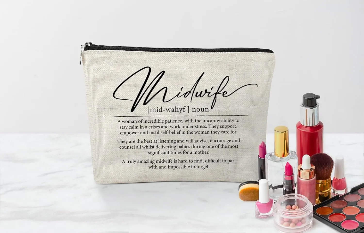 EXUQO Midwife Gifts: Student Graduation Makeup Bag, Birth Worker Appreciation Gift