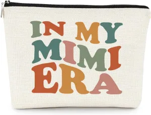 EXUQO Mimi Gifts for Grandma,In my Mimi Era Makeup Bag,Birthday Gifts for Grandma from Grandkids,Zipper Pouch Bag Travel Bag,Mimi Cosmetic Bag