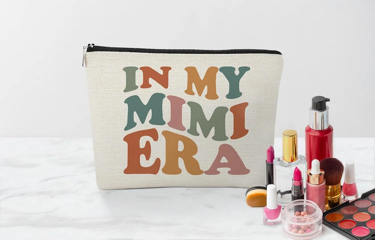 EXUQO Mimi Gifts for Grandma,In my Mimi Era Makeup Bag,Birthday Gifts for Grandma from Grandkids,Zipper Pouch Bag Travel Bag,Mimi Cosmetic Bag