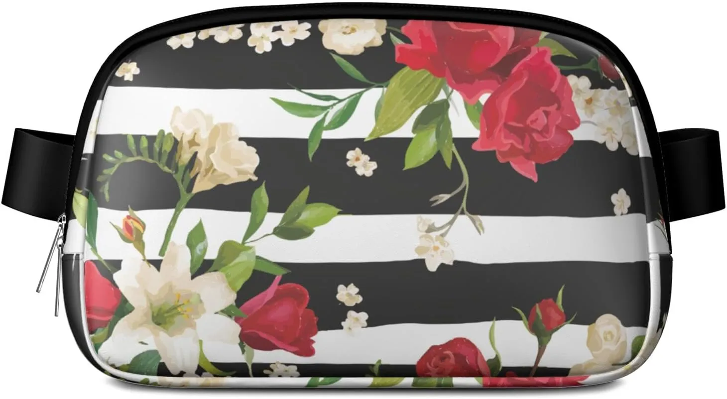Fanny Pack for Women,Mini Waterproof Floral theme Belt Bag,Fashionable Crossbody,Cute Everywhere Belt Bags Fanny Pack for Hiking,Travel.