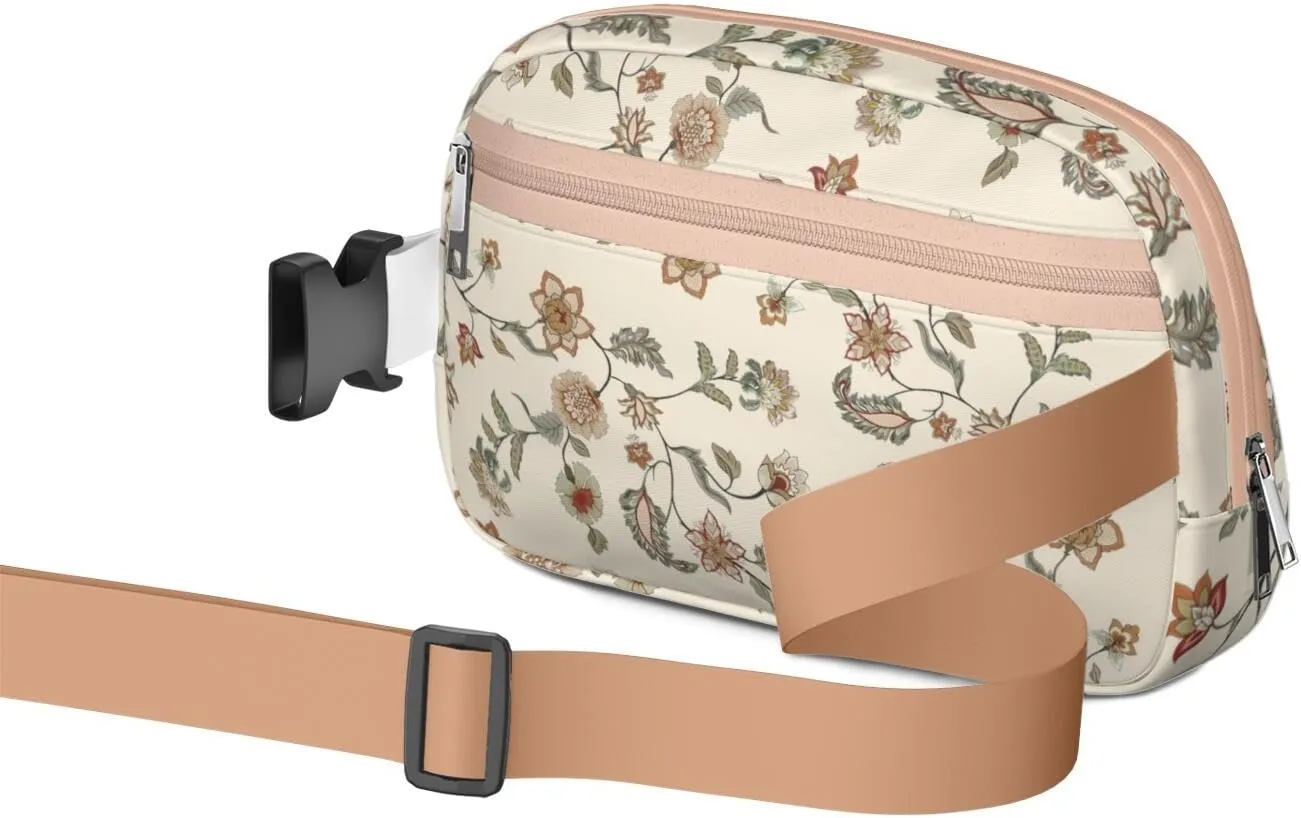 Fanny Pack for Women,Mini Waterproof Floral theme Belt Bag,Fashionable Crossbody,Cute Everywhere Belt Bags Fanny Pack for Hiking,Travel.