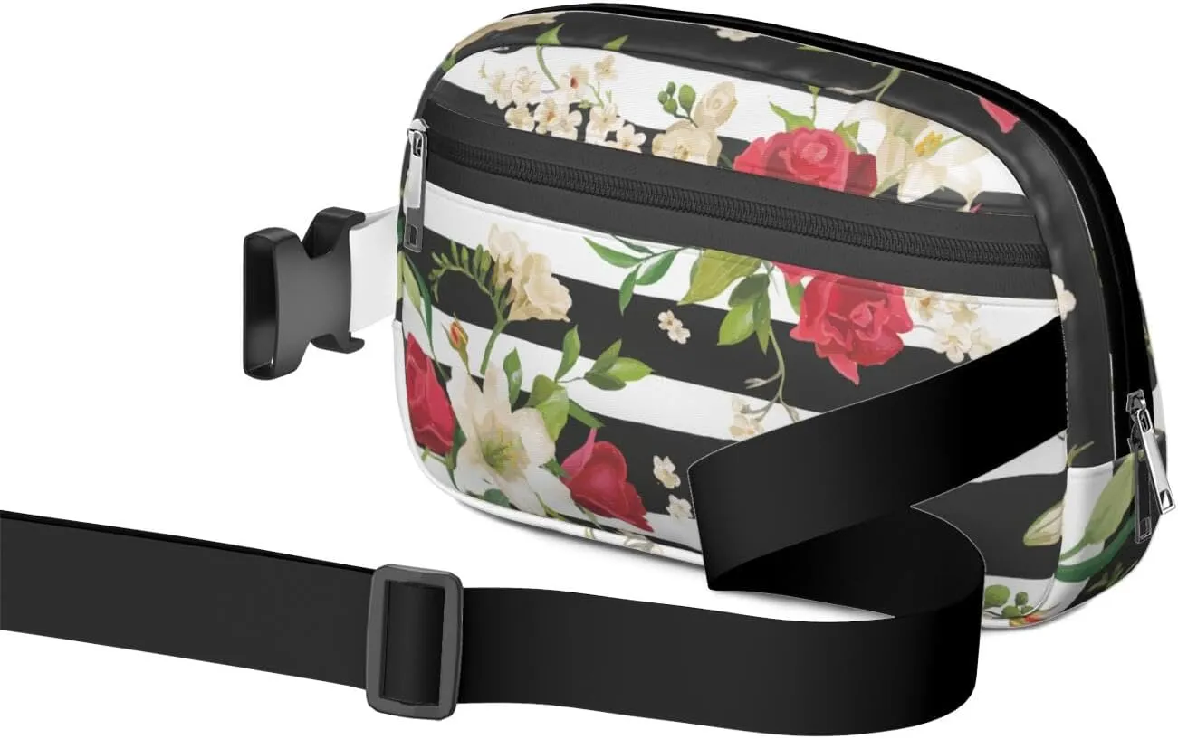 Fanny Pack for Women,Mini Waterproof Floral theme Belt Bag,Fashionable Crossbody,Cute Everywhere Belt Bags Fanny Pack for Hiking,Travel.