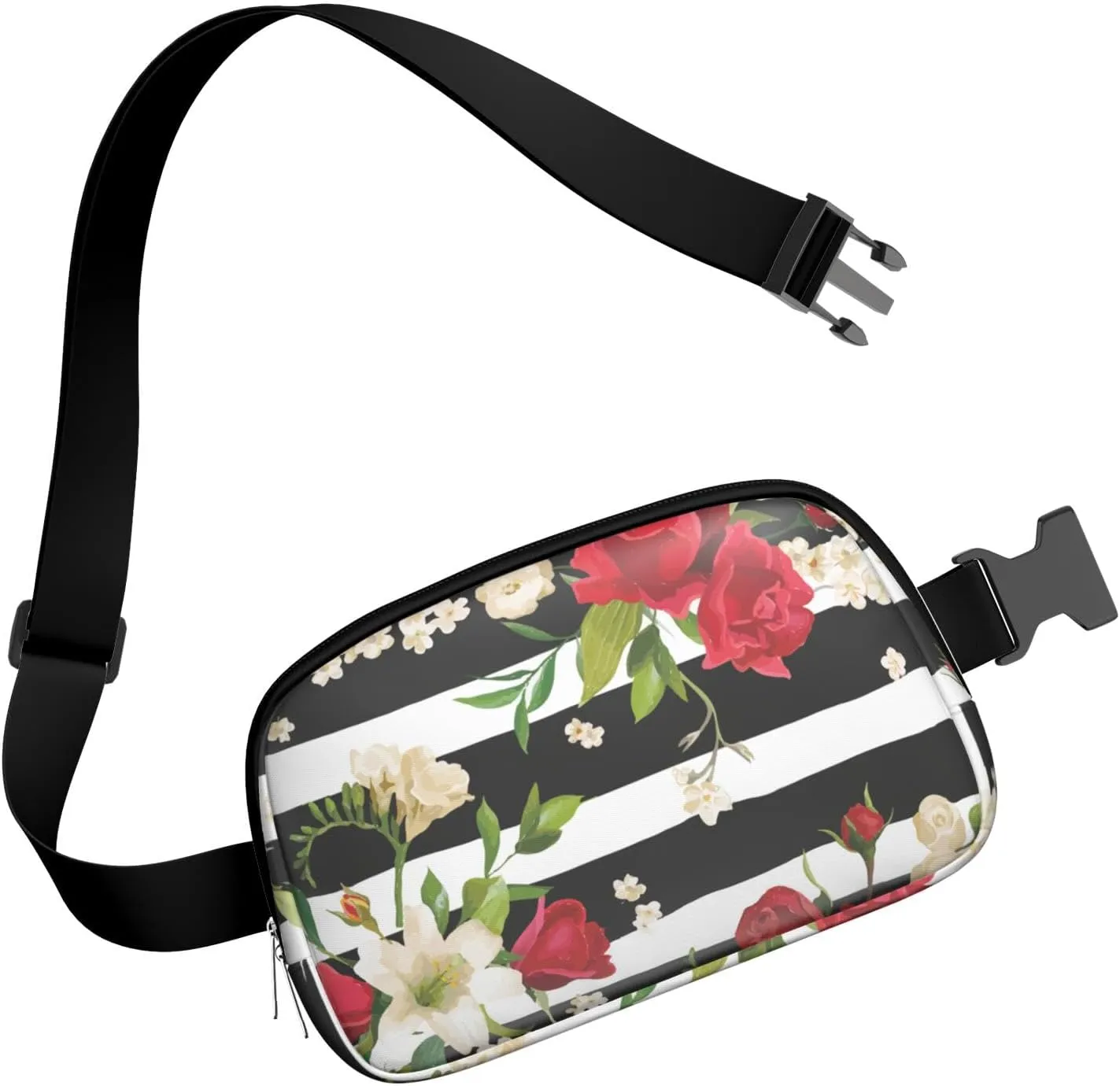 Fanny Pack for Women,Mini Waterproof Floral theme Belt Bag,Fashionable Crossbody,Cute Everywhere Belt Bags Fanny Pack for Hiking,Travel.