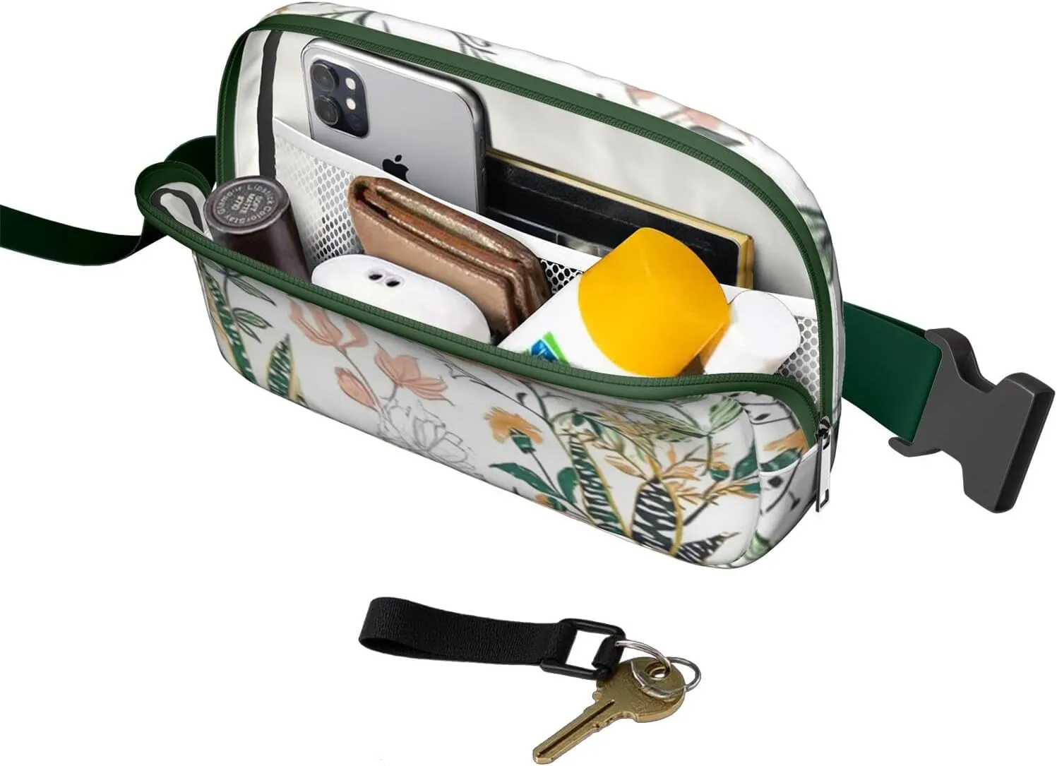 Fanny Pack for Women,Mini Waterproof Floral theme Belt Bag,Fashionable Crossbody,Cute Everywhere Belt Bags Fanny Pack for Hiking,Travel.