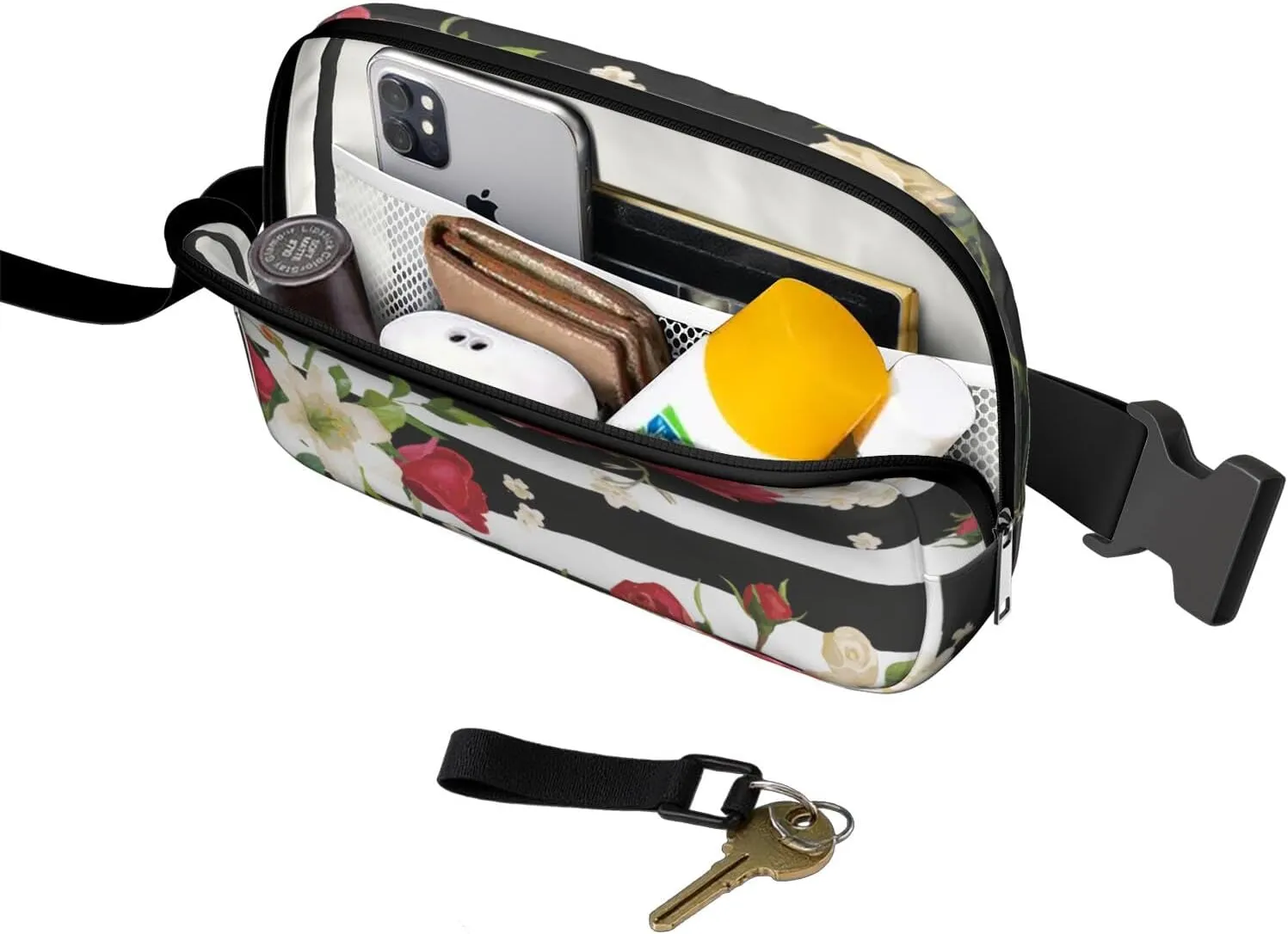 Fanny Pack for Women,Mini Waterproof Floral theme Belt Bag,Fashionable Crossbody,Cute Everywhere Belt Bags Fanny Pack for Hiking,Travel.