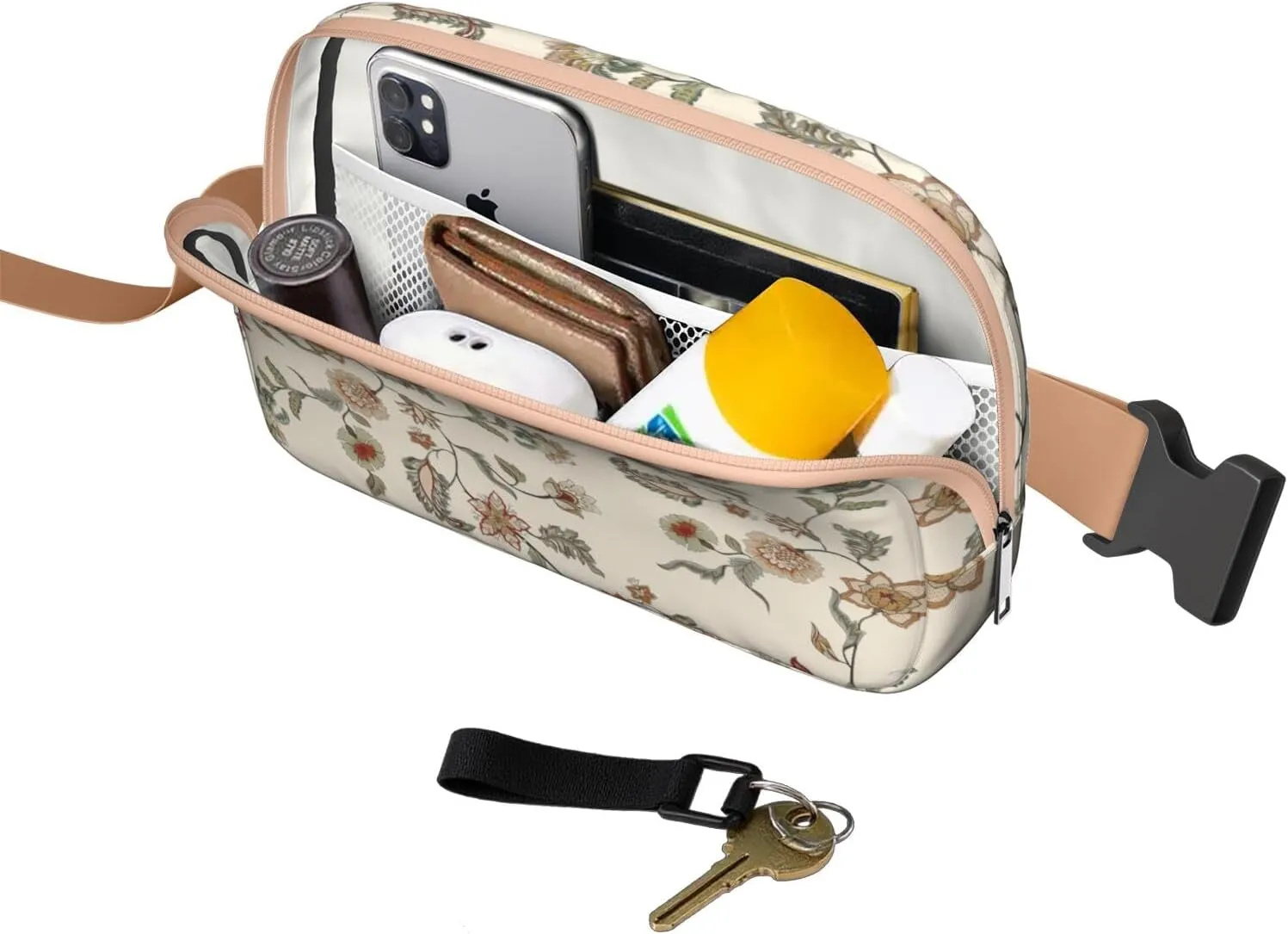 Fanny Pack for Women,Mini Waterproof Floral theme Belt Bag,Fashionable Crossbody,Cute Everywhere Belt Bags Fanny Pack for Hiking,Travel.