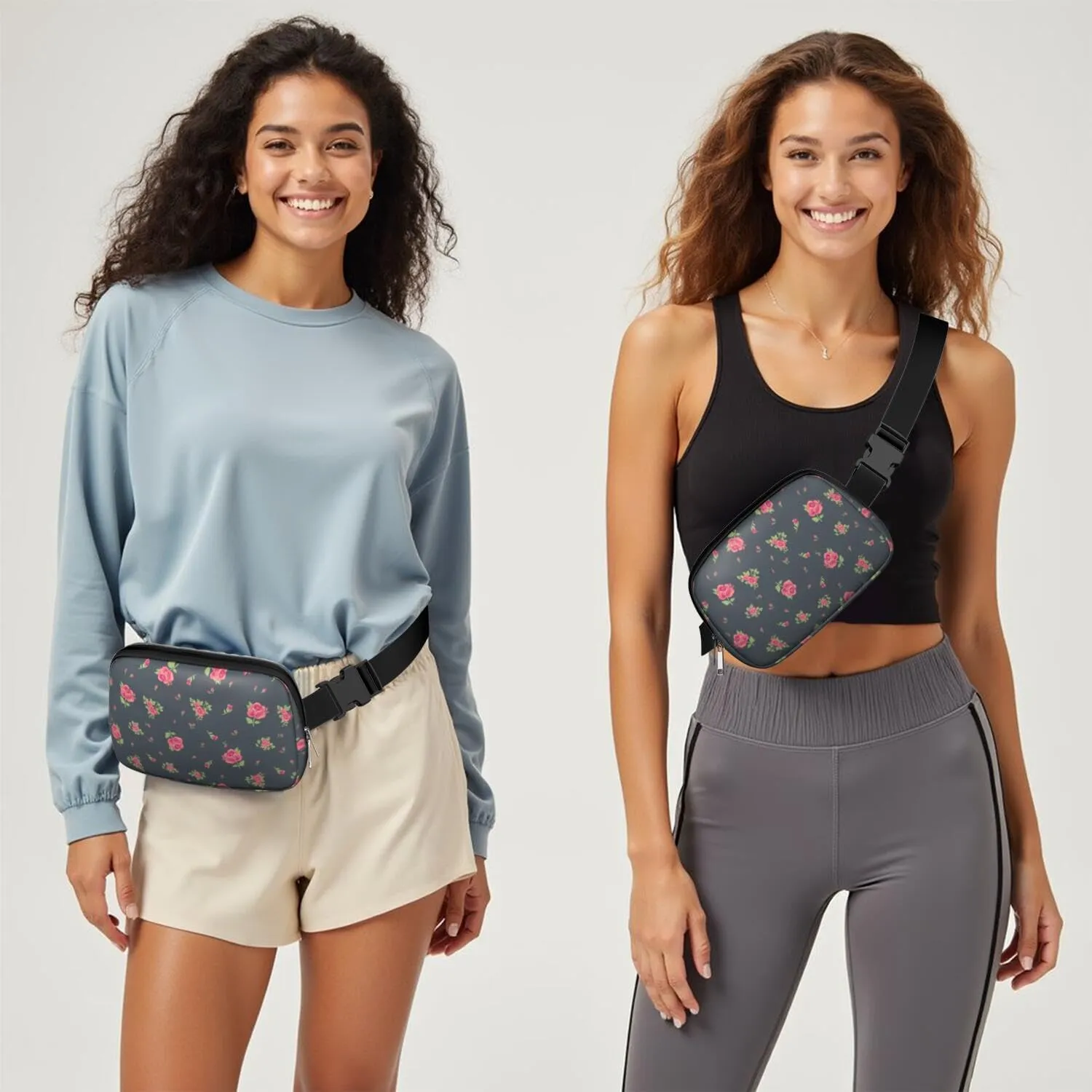 Fanny Pack for Women,Mini Waterproof Floral theme Belt Bag,Fashionable Crossbody,Cute Everywhere Belt Bags Fanny Pack for Hiking,Travel.