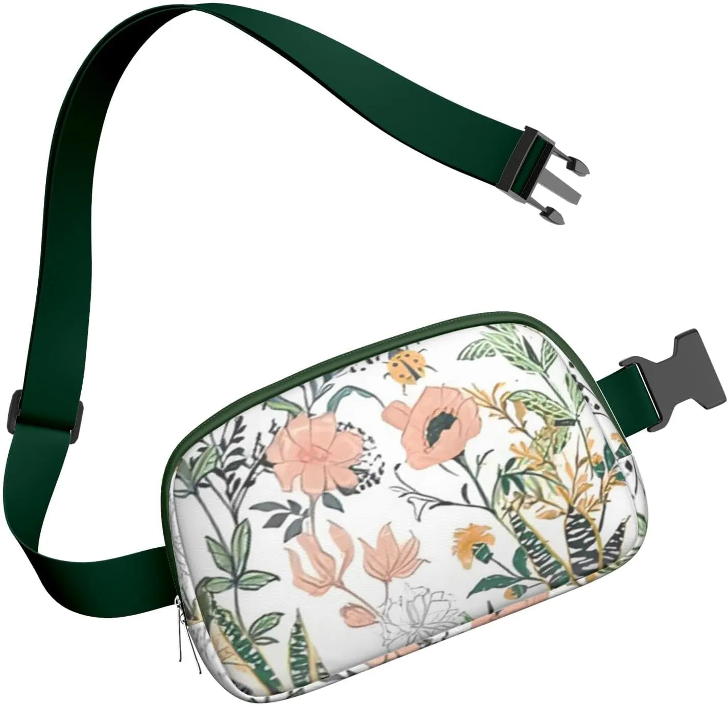 Fanny Pack for Women,Mini Waterproof Floral theme Belt Bag,Fashionable Crossbody,Cute Everywhere Belt Bags Fanny Pack for Hiking,Travel.