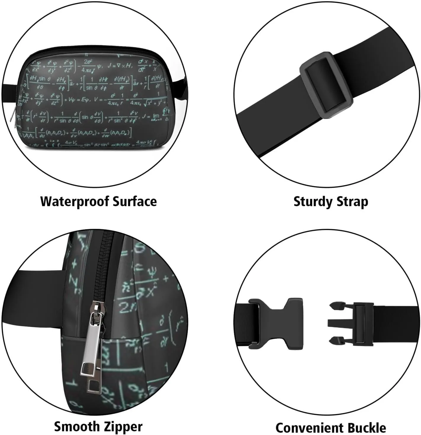 Fanny Pack for Women,Mini Waterproof Science theme Belt Bag,Fashionable Crossbody,Cute Everywhere Belt Bags Fanny Pack for Hiking,Travel.