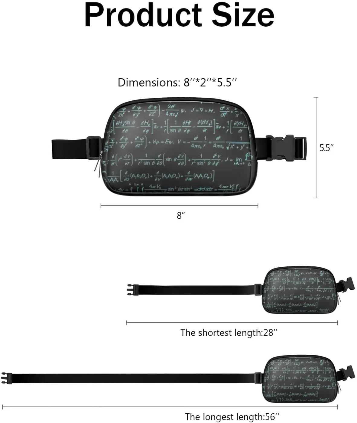 Fanny Pack for Women,Mini Waterproof Science theme Belt Bag,Fashionable Crossbody,Cute Everywhere Belt Bags Fanny Pack for Hiking,Travel.