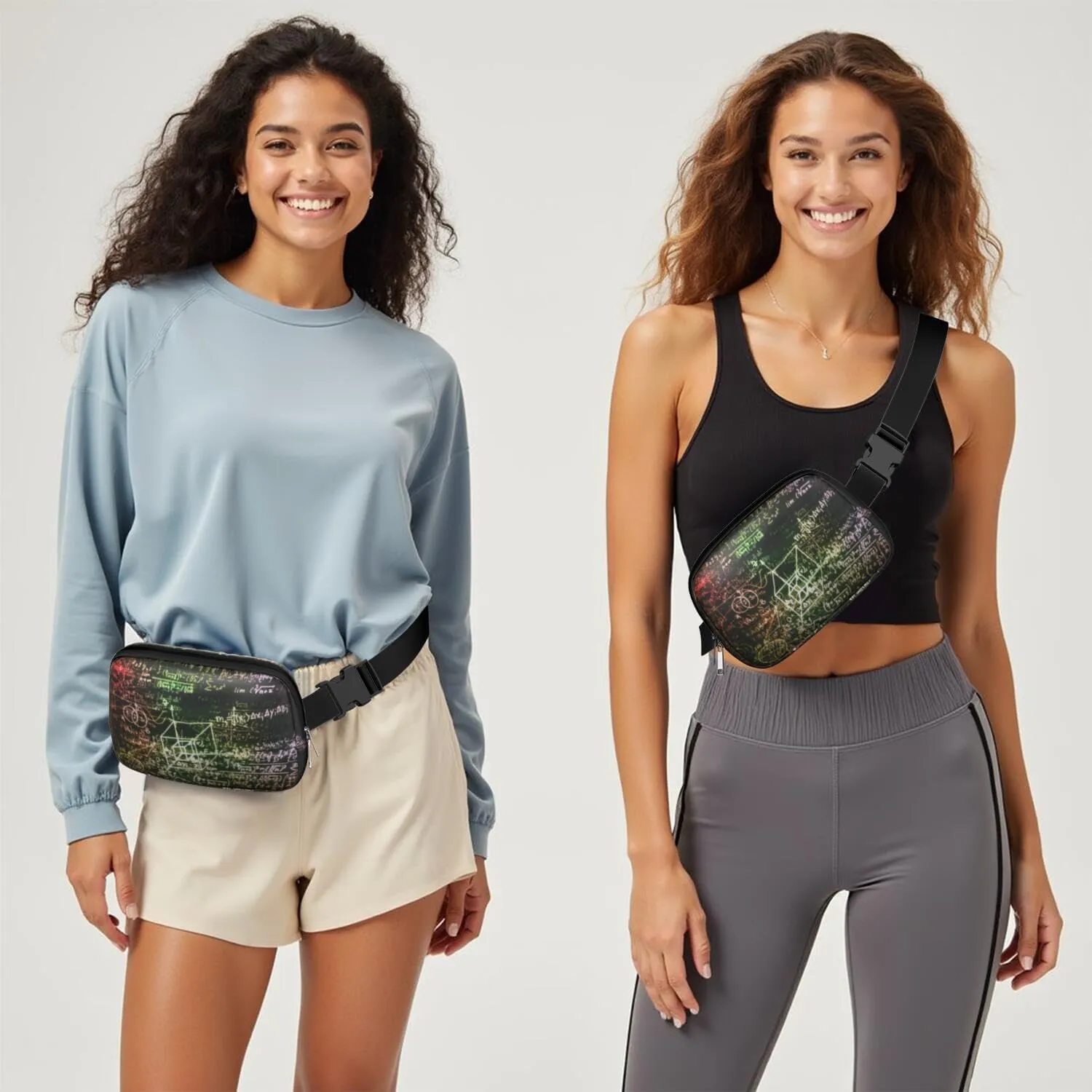 Fanny Pack for Women,Mini Waterproof Science theme Belt Bag,Fashionable Crossbody,Cute Everywhere Belt Bags Fanny Pack for Hiking,Travel.
