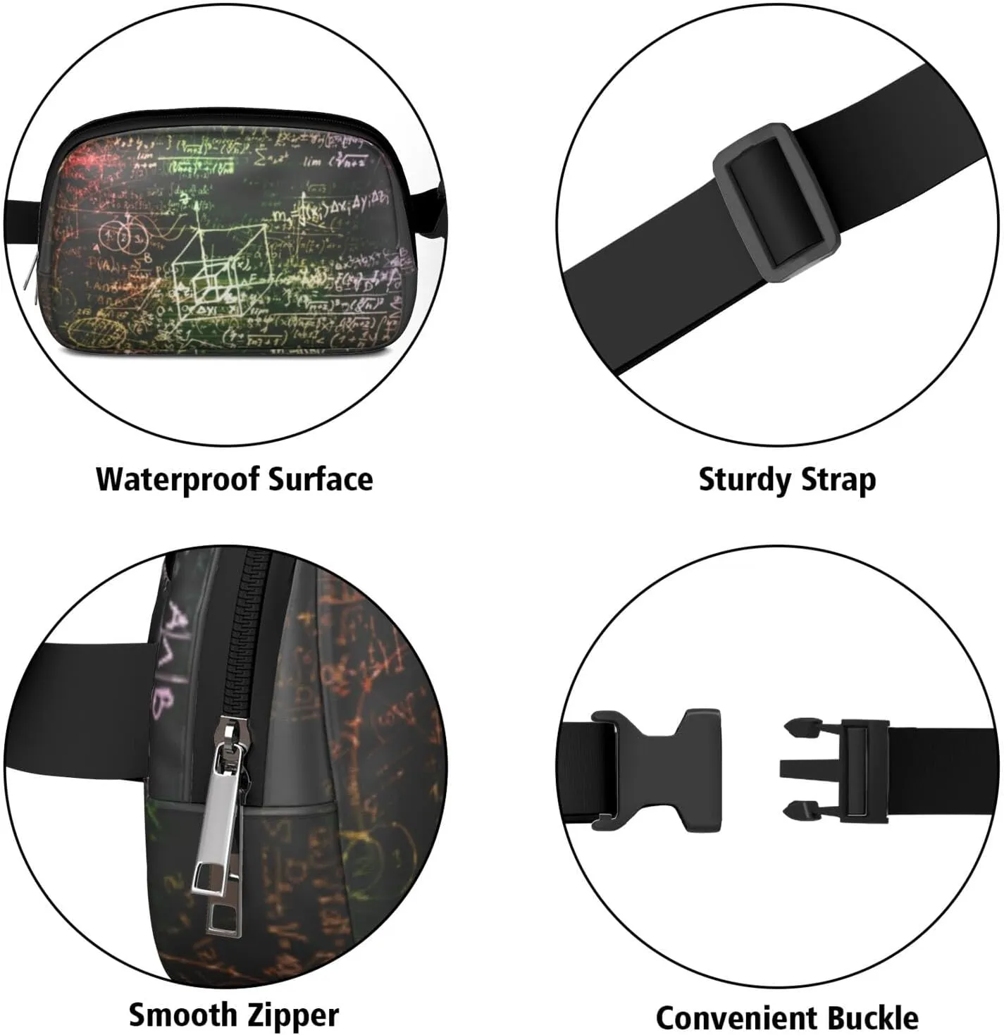 Fanny Pack for Women,Mini Waterproof Science theme Belt Bag,Fashionable Crossbody,Cute Everywhere Belt Bags Fanny Pack for Hiking,Travel.