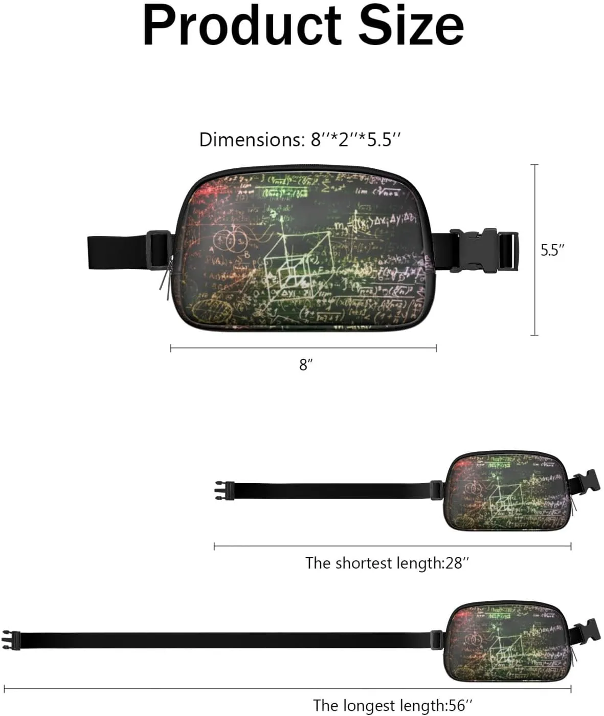 Fanny Pack for Women,Mini Waterproof Science theme Belt Bag,Fashionable Crossbody,Cute Everywhere Belt Bags Fanny Pack for Hiking,Travel.