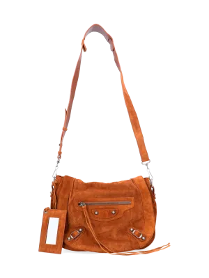 foldover suede crossbody bag