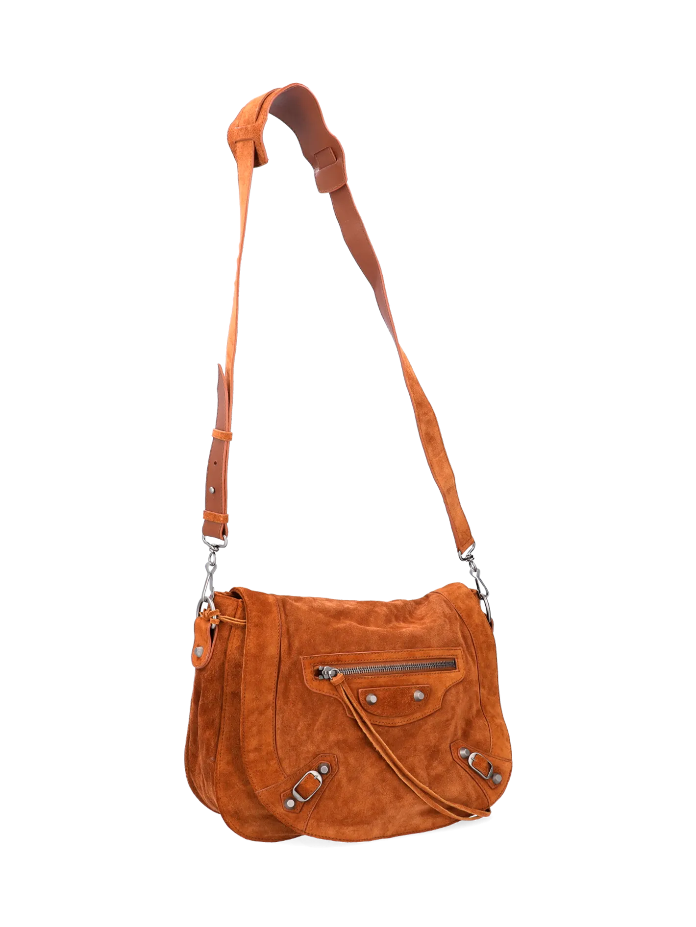 foldover suede crossbody bag