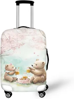 FOR U DESIGNS Bear Family Print Protective Luggage Covers Elastic Suitcase Protector Universal Fit 25-28 Inch Carry on Bags Vacation Travel Accessories