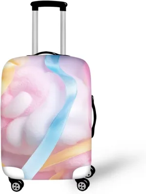 FOR U DESIGNS Candy Floss Luggage Sleeve Protector Stretchy Suitcase Cover Quick Install Foldable 25-28 Inch Carry on Bags Scratch Proof Travel Accessories