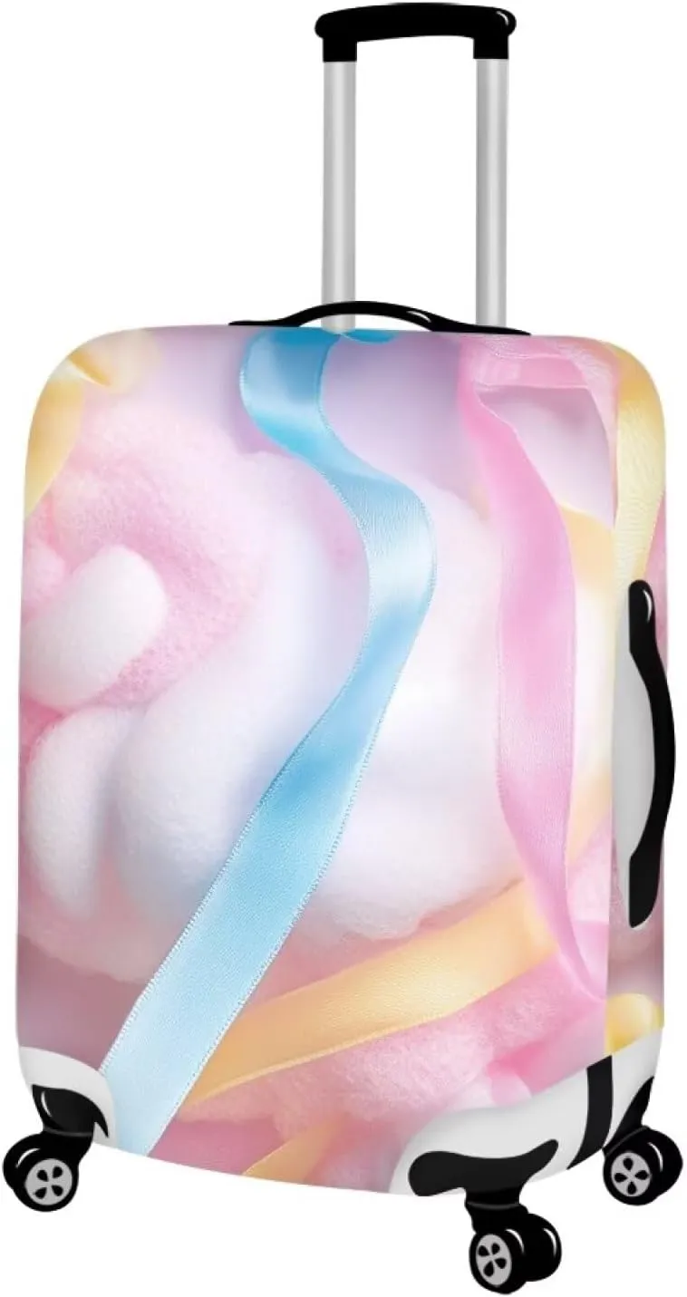 FOR U DESIGNS Candy Floss Luggage Sleeve Protector Stretchy Suitcase Cover Quick Install Foldable 25-28 Inch Carry on Bags Scratch Proof Travel Accessories