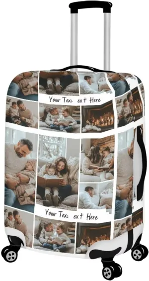 FOR U DESIGNS Custom Luggage Cover Protector Stretchy Personalized Suitcase Sleeve Fits 25-28 Inch Scratch-Resistant Foldable for Travel Vacation Family Trips
