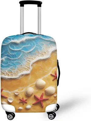 FOR U DESIGNS Luggage Cover Protector 29-32 Inch Suitable Covers for Multi Member Travel Groups International Flight Baggage Protection Summer Beach Theme