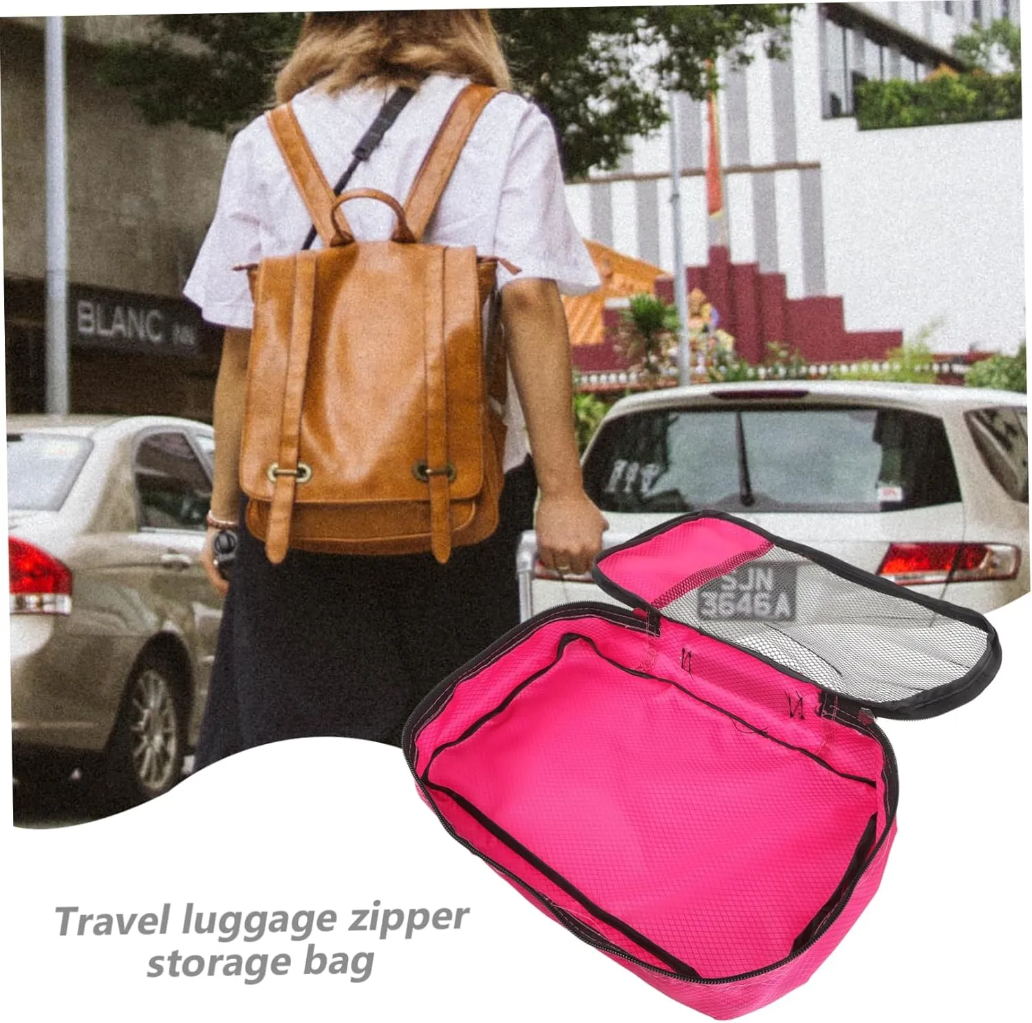 FRCOLOR Packing Bags for Suitcases Travel Organizer Compression Travel Bags Mesh Pouch 3-pack