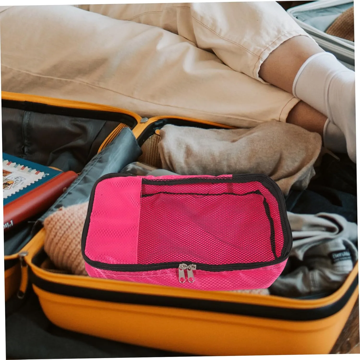FRCOLOR Packing Bags for Suitcases Travel Organizer Compression Travel Bags Mesh Pouch 3-pack