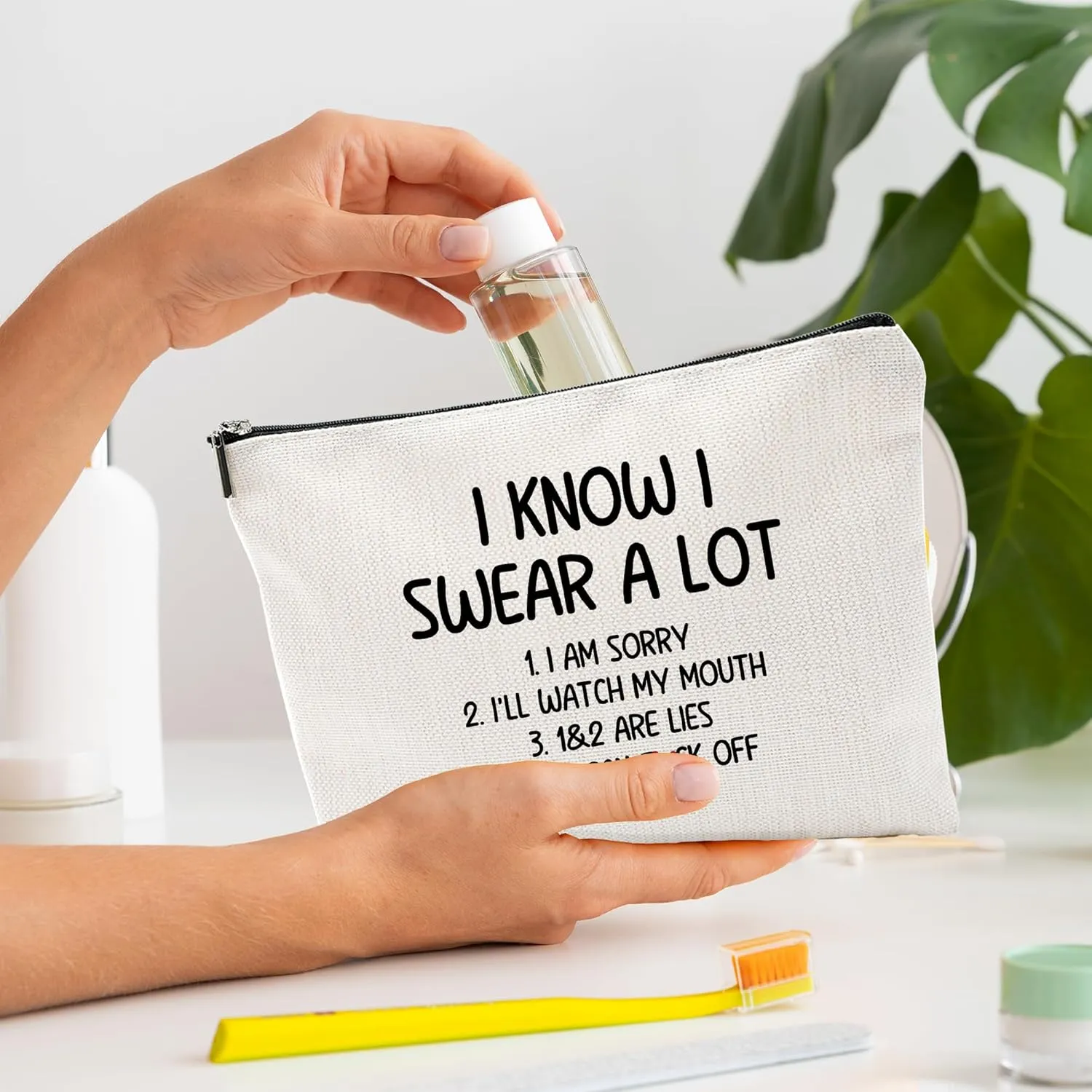 Funny Make Up Bags For Women, Toiletry Bags For Traveling Women, Small Makeup Pouch, Make Up Travel Bag Organizer, Humor Novelty Cosmetic Travel Bag (A22)