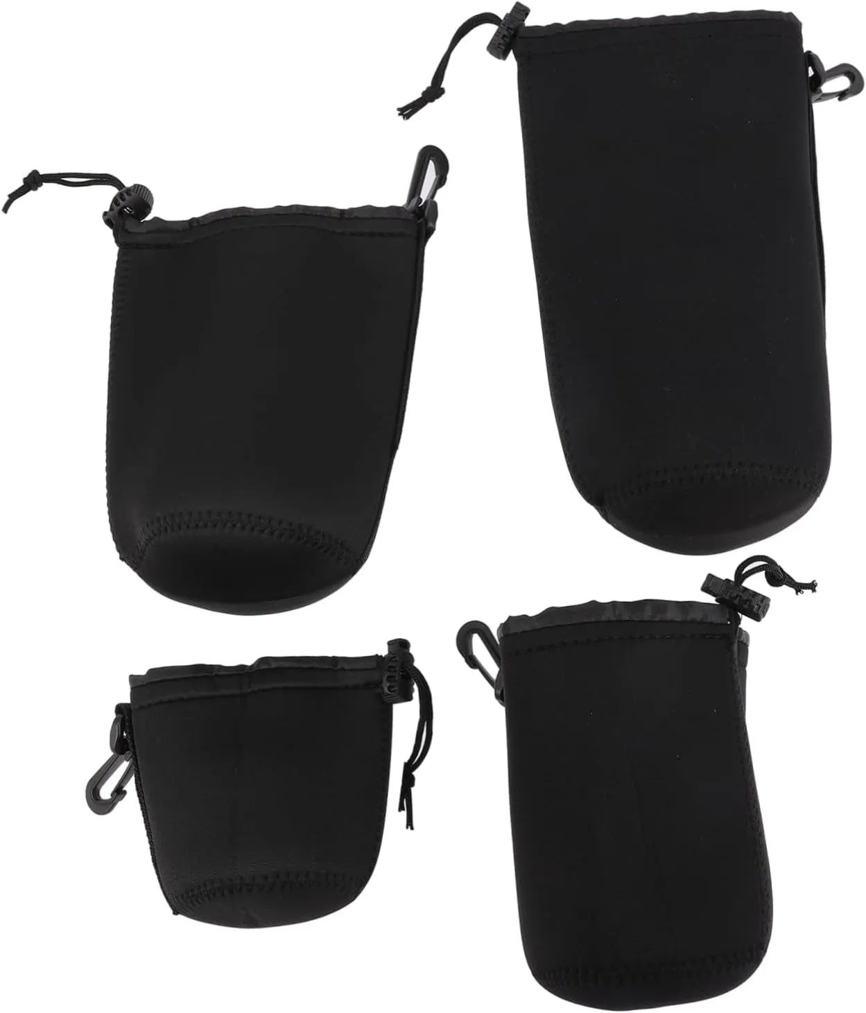 Gadpiparty Slr Camera Lens Pouch 4pc Neoprene Waterproof Case Hooks for Professional Hobbyist Photographers