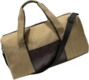 GALPADA Large Capacity Travel Shoulder Bag Versatile Tote Organizer for Weekend Trips Gym and Daily Use Durable Khaki Duffle Bag for