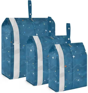 Garment Bag Closet Storage, Luggage Space Saver, Stars, Waterproof, 3 Set Travel Packing Cubes For Suitcases, Luggages Management Personnel